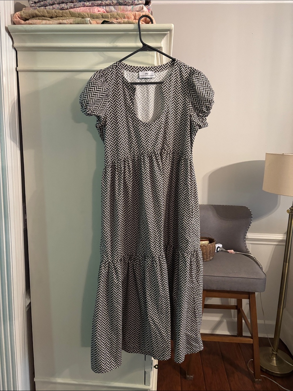 Wallflower Black & White Chevron Maxi Dress
